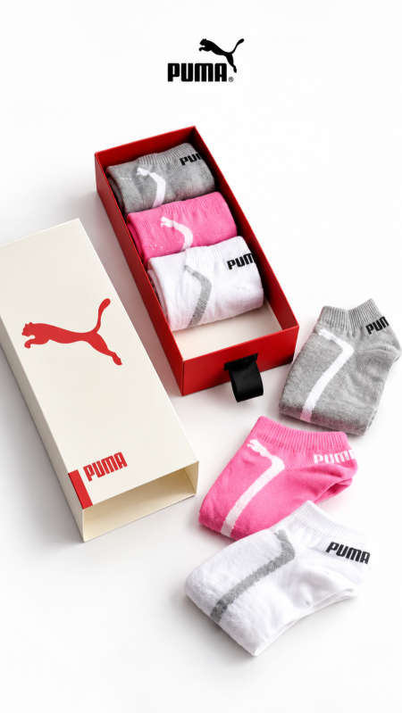 جرابات PUMA - ٦ ازواج  / شامل علبة الشركة
